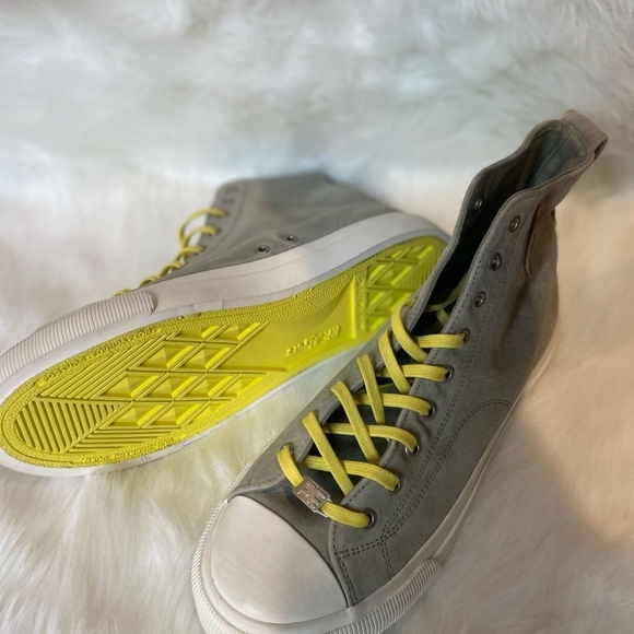 PG Flyers Sneakers Gray High-Top Sneakers with Yellow Laces - Picture 3 of 7